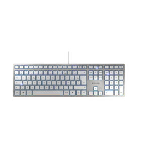 Clavier KC 6000 USB Témoin Maj - argent/blanc