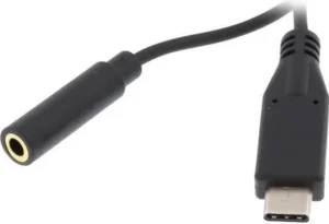 Adaptateur USB-C vers minijack 3.5mm Premium, Noir 13cm