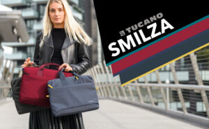 Sacoche Smilza Messenger pour pc 14", tissu recyclé, Bleu
