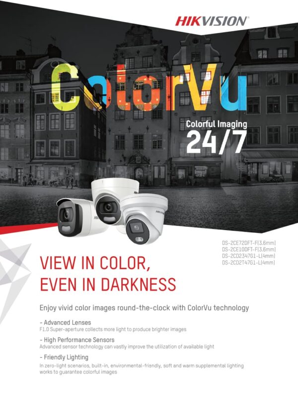 caméra Tourelle Series avec ColorVu IP Inté et extérieure Plafond