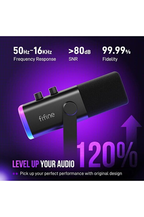 Microphone gamer RGB USB, 15 modes de couleurs, contrôle de volume